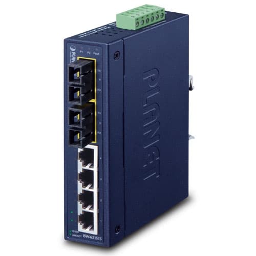 ISW-621 / ISW-621S15 — 4-Port 10/100Base-TX + 2-Port 100Base-FX Industrial Fast Ethernet Switch