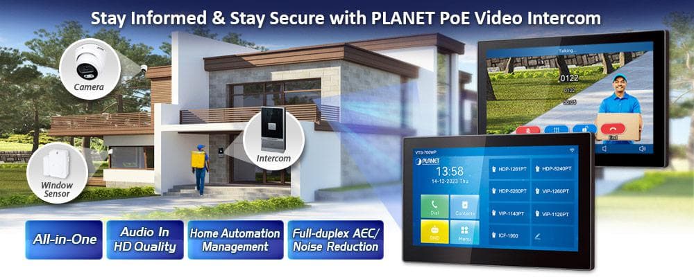 VTS-700WP — 7-inch SIP Indoor Touch Screen PoE Video Intercom with Built-in Wi-Fi, vista 4