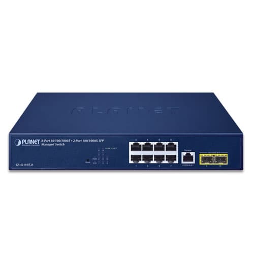GS-4210-8T2S — 8-Port 10/100/1000T + 2-Port 100/1000X SFP Managed Switch, vista 2