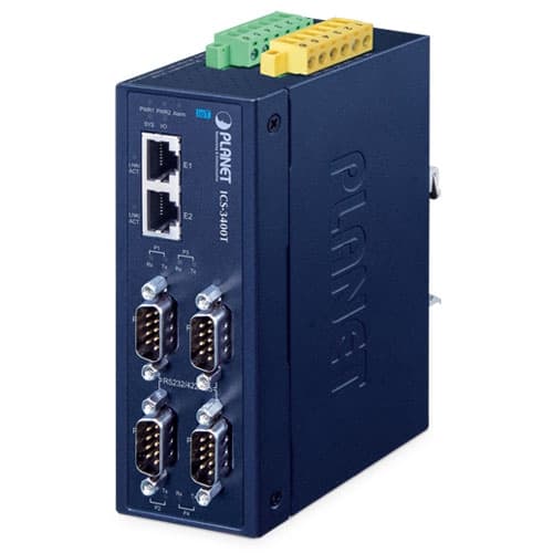 ICS-3400T — IP30 Industrial 4-Port RS232/RS422/RS485 Serial Device Server
