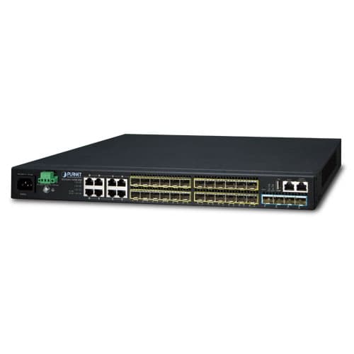 SGS-6341-16S8C4XR — Layer 3 16-Port 100/1000X SFP + 8-Port Gigabit TP/SFP + 4-Port 10G SFP+ Stackable Managed Switch (100~240V AC, 36-75V DC)