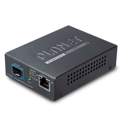 XT-705A — 10G/5G/2.5G/1G/100M Copper to 10GBASE-X SFP+ Media Converter