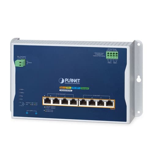 WGS-6325-8UP2X — Industrial L3 4-Port 2.5G 802.3bt PoE + 4-Port 10/100/1000T 802.3bt PoE + 2-Port 10G SFP+ Wall-mount Managed Switch