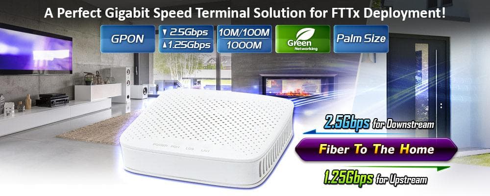 GPN-100 — GPON SFU ONT with 1GbE Port, vista 4