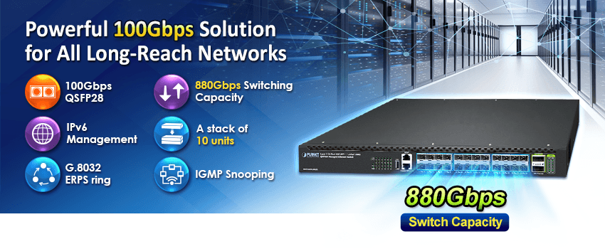 XGS-6350-24X2C — Layer 3 24-Port 10G SFP+ + 2-Port 100G QSFP28 Managed Ethernet Switch, vista 4