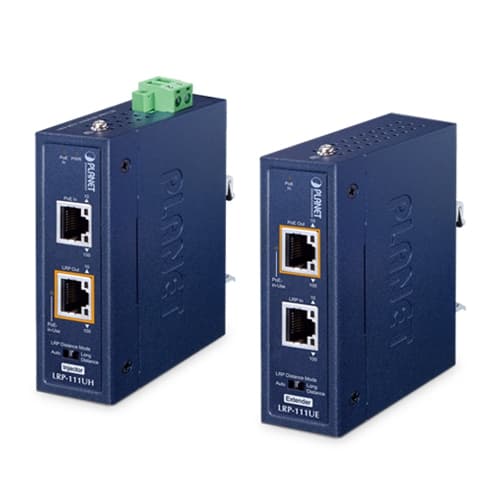 LRP-111U-KIT — Industrial 1-Port 10/100TX 802.3bt PoE + 1-Port UTP Long Reach PoE Kit