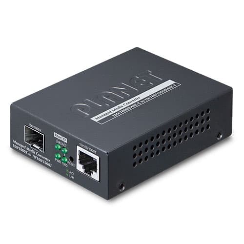 GT-915A — 10/100/1000BASE-T to 100/1000BASE-X SFP Managed Media Converter