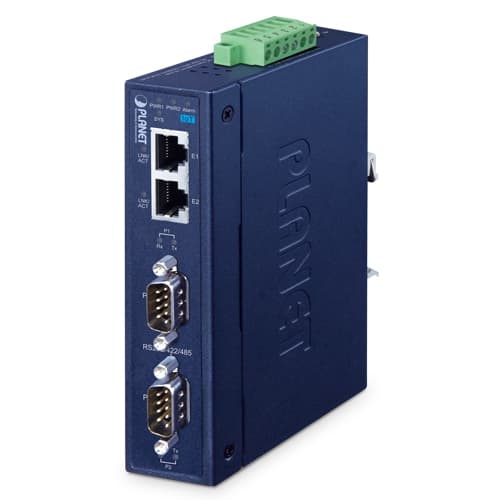 ICS-3200T — IP30 Industrial 2-Port RS232/422/485 Serial Device Server