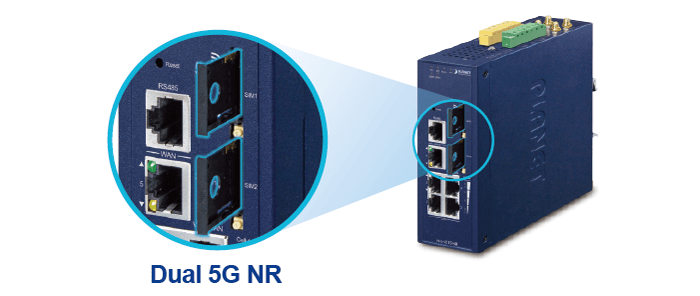 ICG-2515-NR — Industrial 5G NR Cellular Gateway with 5-Port 10/100/1000T, vista 8