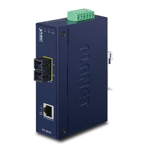 IFT-802T / IFT-802TS15 / IFT-805AT — 10/100Base-TX to 100Base-FX Industrial Media Converter with Wide Operating Temperature, vista 2