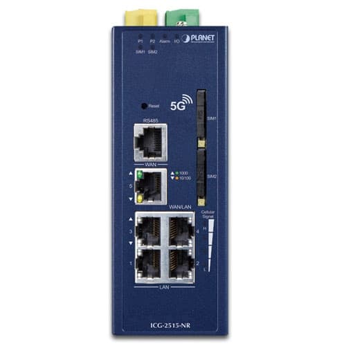 ICG-2515-NR — Industrial 5G NR Cellular Gateway with 5-Port 10/100/1000T, vista 3