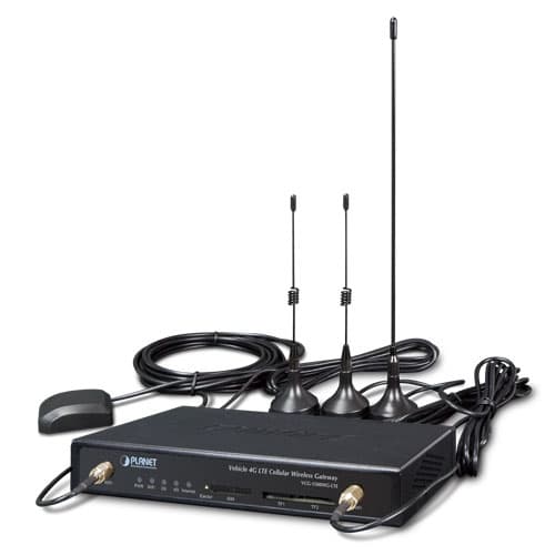VCG-1500WG-LTE — Vehicle 4G LTE Cellular Wireless Gateway with 5-Port 10/100TX (1-SIM Card Slot, 802.11n, GPS, -25~65 degrees C)
