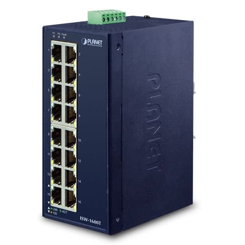 ISW-1600T — Industrial 16-Port 10/100TX Fast Ethernet Switch