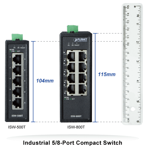 ISW-500T — Industrial 5-Port 10/100TX Compact Ethernet Switch, vista 4