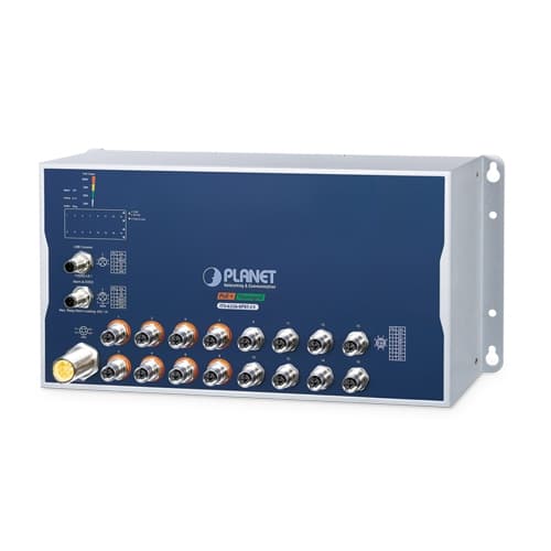 ITS-6326-8P8T-LV / ITS-6326-8P8T-WV / ITS-6326-16P-LV / ITS-6326-16P-WV — Industrial L3 16-Port 10/100/1000T with 8-/16-Port 802.3at PoE M12 Managed Ethernet Switch, vista 5
