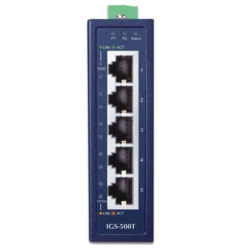 IGS-500T — Compact Industrial 5-Port 10/100/1000T Gigabit Ethernet Switch, vista 2