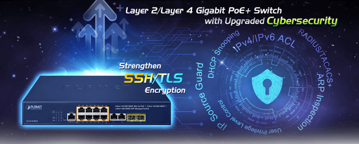 GS-4210-8P2C — 8-Port 10/100/1000T 802.3at PoE + 2-Port 10/100/1000T+ 2-Port 100/1000X SFP Managed Switch, vista 6