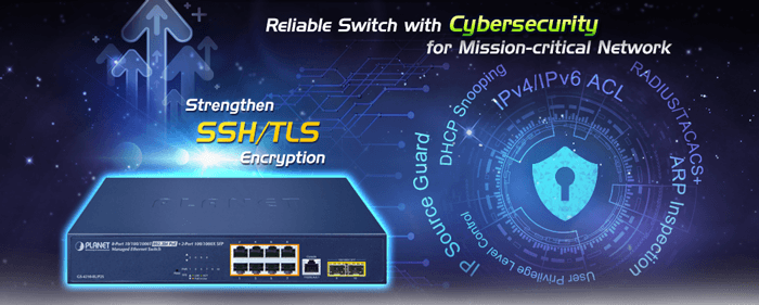 GS-4210-8UP2S — 8-Port 10/100/1000T 802.3bt PoE + 2-Port 100/1000X SFP Managed Ethernet Switch, vista 6