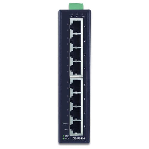 IGS-801M — 8-Port 10/100/1000Mbps Managed Industrial Ethernet Switch, vista 2