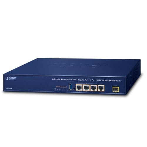 VR-300FP — Enterprise 4-Port 10/100/1000T 802.3at PoE + 1-Port 1000X SFP VPN Security Router