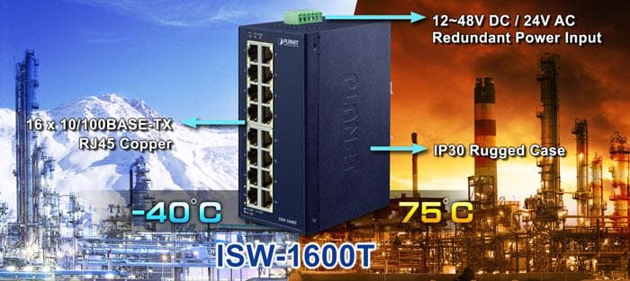 ISW-1600T — Industrial 16-Port 10/100TX Fast Ethernet Switch, vista 4