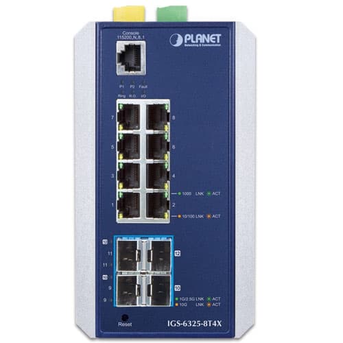IGS-6325-8T4X — Industrial L3 8-Port 10/100/1000T + 4-Port 10G SFP+ Managed Ethernet Switch, vista 2
