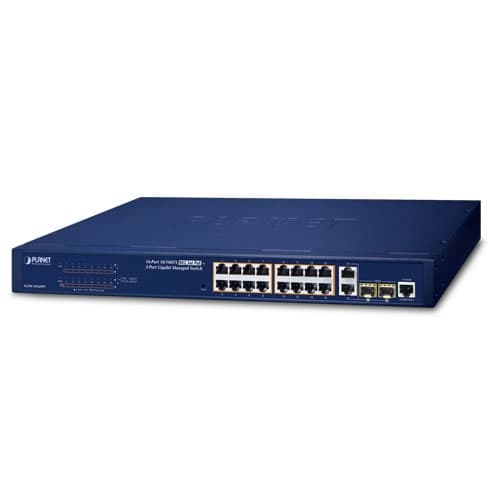 FGSW-1816HPS — 16-Port 10/100TX 802.3at PoE + 2-Port Gigabit TP/SFP Combo Managed Ethernet Switch