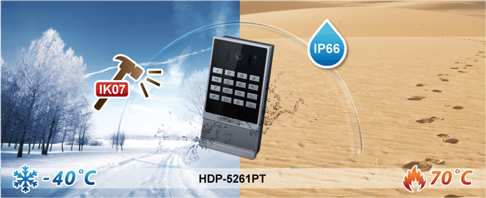 HDP-5261PT — 1080p SIP Multi-unit Vandalproof Door Phone with RFID and PoE, vista 7