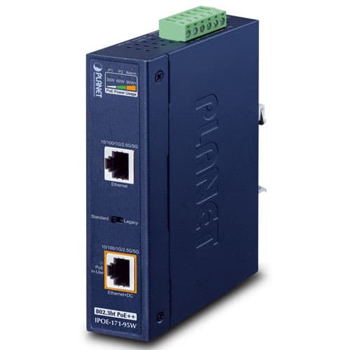 IPOE-171-95W — Industrial Single-Port Multi-Gigabit 802.3bt PoE++ Injector