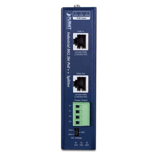 IPOE-176S — Industrial Single-Port 10Gbps 802.3bt PoE++ Splitter, vista 2