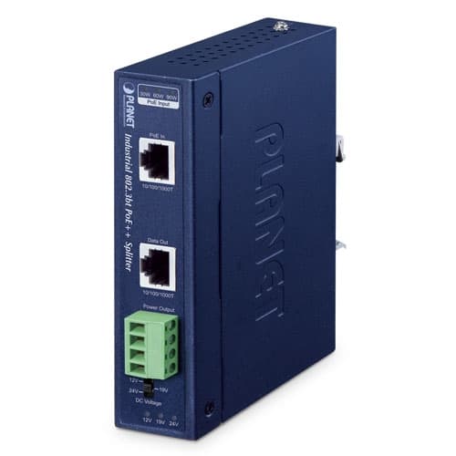 IPOE-173S — Industrial Single-Port 10/100/1000Mbps 802.3bt PoE++ Splitter