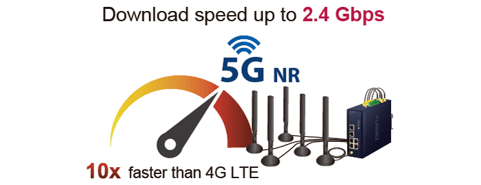 LCG-300-NR — Industrial LoRaWAN + 5G NR Cellular Gateway with 5-Port 10/100/1000T, vista 7