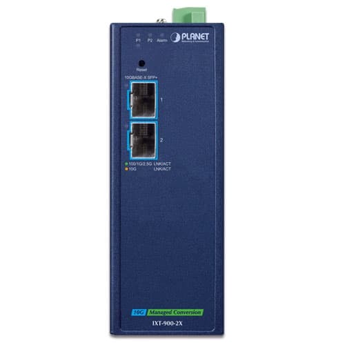 IXT-900-2X — Industrial 2-Port 10GBASE-X SFP+ Managed Media Converter, vista 2