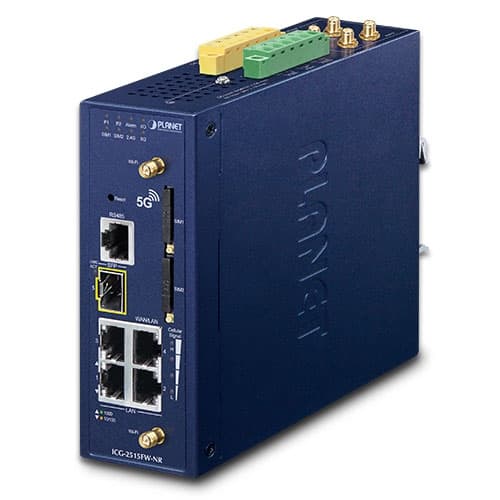 ICG-2515FW-NR — Industrial 5G NR Cellular Wireless Gateway with 1-Port 1000X SFP, vista 2