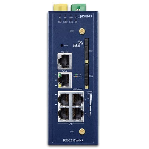 ICG-2515W-NR — Industrial 5G NR Cellular Wireless Gateway with 5-Port 10/100/1000T, vista 3