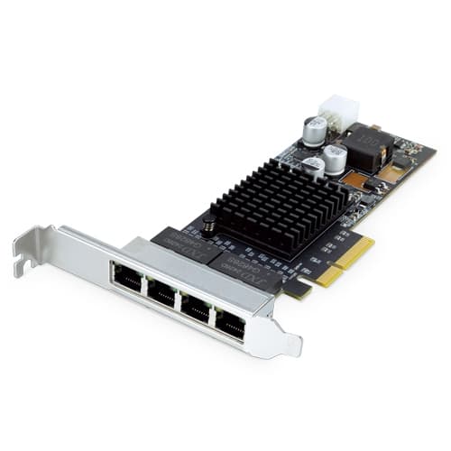 ENW-9740P — 4-Port 10/100/1000T 802.3at PoE+ PCI Express Server Adapter
