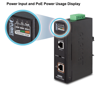 IPOE-171-95W — Industrial Single-Port Multi-Gigabit 802.3bt PoE++ Injector, vista 7