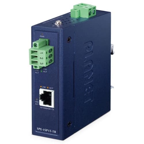 SPE-1SP1T / SPE-1SP1T-TB — Industrial 10BASE-T1L SPE to 10/100BASE-TX Media Converter, vista 4