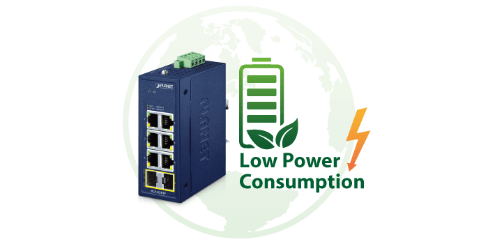 IGS-820TF — Compact Industrial 6-Port 10/100/1000T + 2-Port 100/1000X SFP Ethernet Switch, vista 6