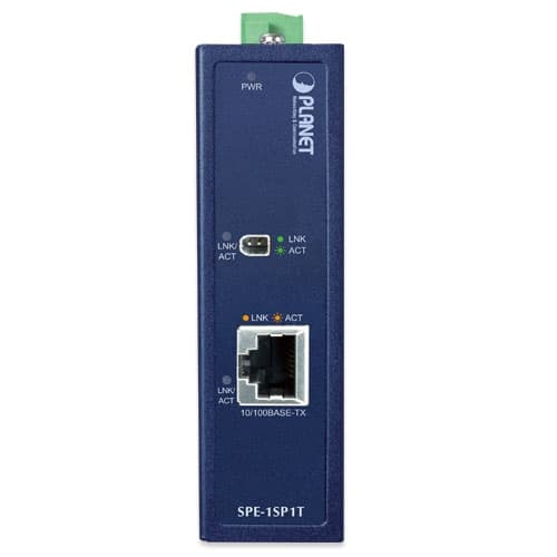 SPE-1SP1T / SPE-1SP1T-TB — Industrial 10BASE-T1L SPE to 10/100BASE-TX Media Converter, vista 2