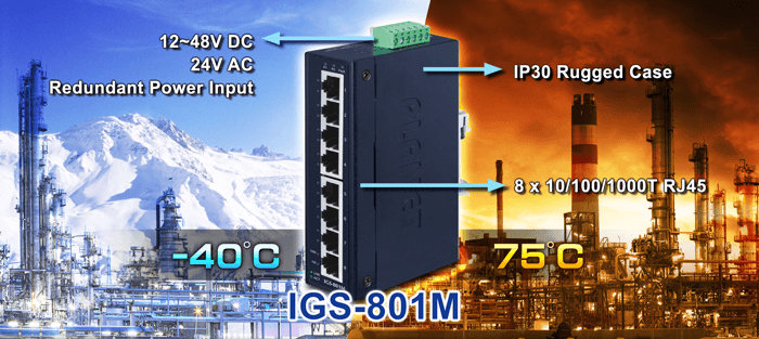 IGS-801M — 8-Port 10/100/1000Mbps Managed Industrial Ethernet Switch, vista 4