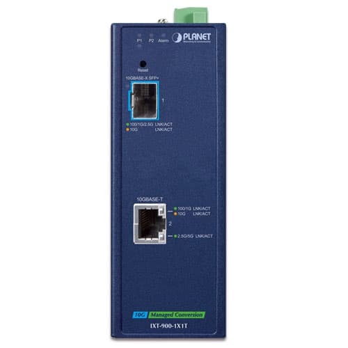 IXT-900-1X1T — Industrial 1-Port 10GBASE-X SFP+ + 1-Port 10GBASE-T Managed Media Converter, vista 2