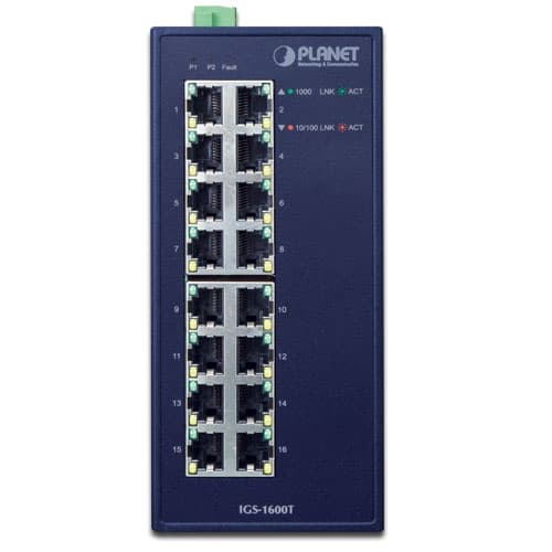 IGS-1600T — Industrial 16-Port 10/100/1000T Ethernet Switch, vista 2