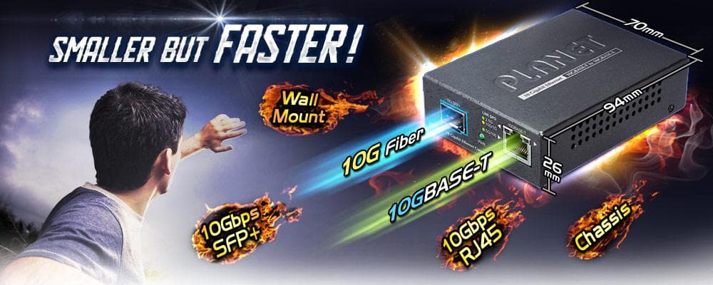 XT-705A — 10G/5G/2.5G/1G/100M Copper to 10GBASE-X SFP+ Media Converter, vista 4