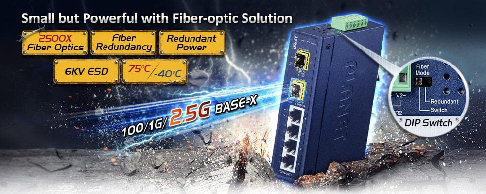 IGS-620TF — Industrial 4-Port 10/100/1000BASE-T + 2-Port 100/1G/2.5GBASE-X SFP Ethernet Switch, vista 4