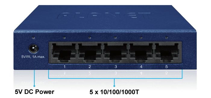 GSD-503 — 5-Port 10/100/1000BASE-T Gigabit Ethernet Switch, vista 6