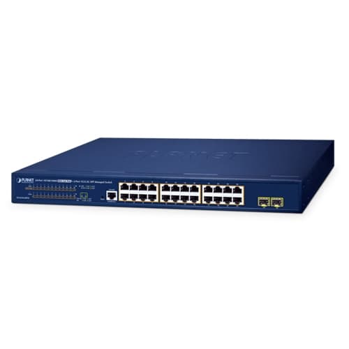 GS-4210-24P2S — 24-Port 10/100/1000T 802.3at PoE + 2-Port 1G/2.5G SFP Managed Switch