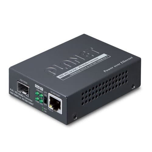 GT-805A-PD — 802.3at PoE+ PD 10/100/1000BASE-T to 100/1000BASE-X SFP Media Converter