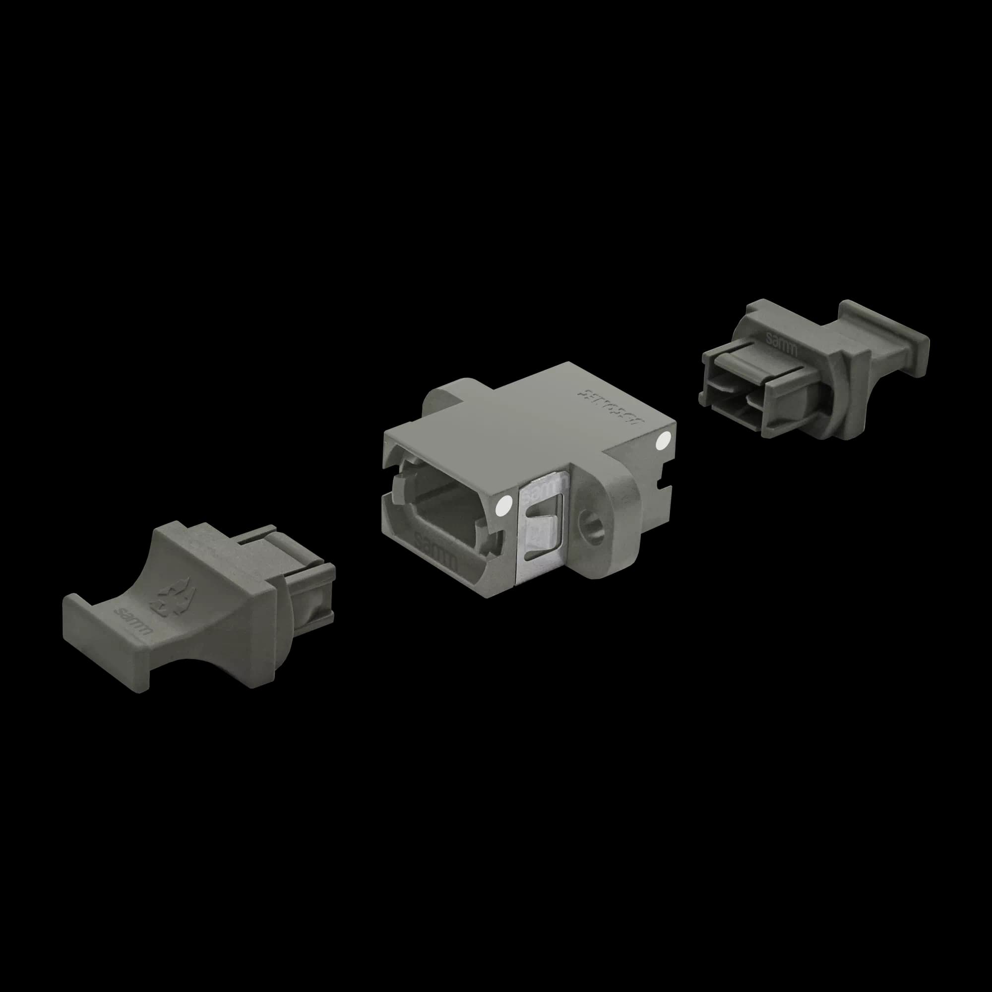 MTP Simplex Adapter | w/ Flange | Aligned Keys | 2 Dust Plugs US Conec ( 12221)