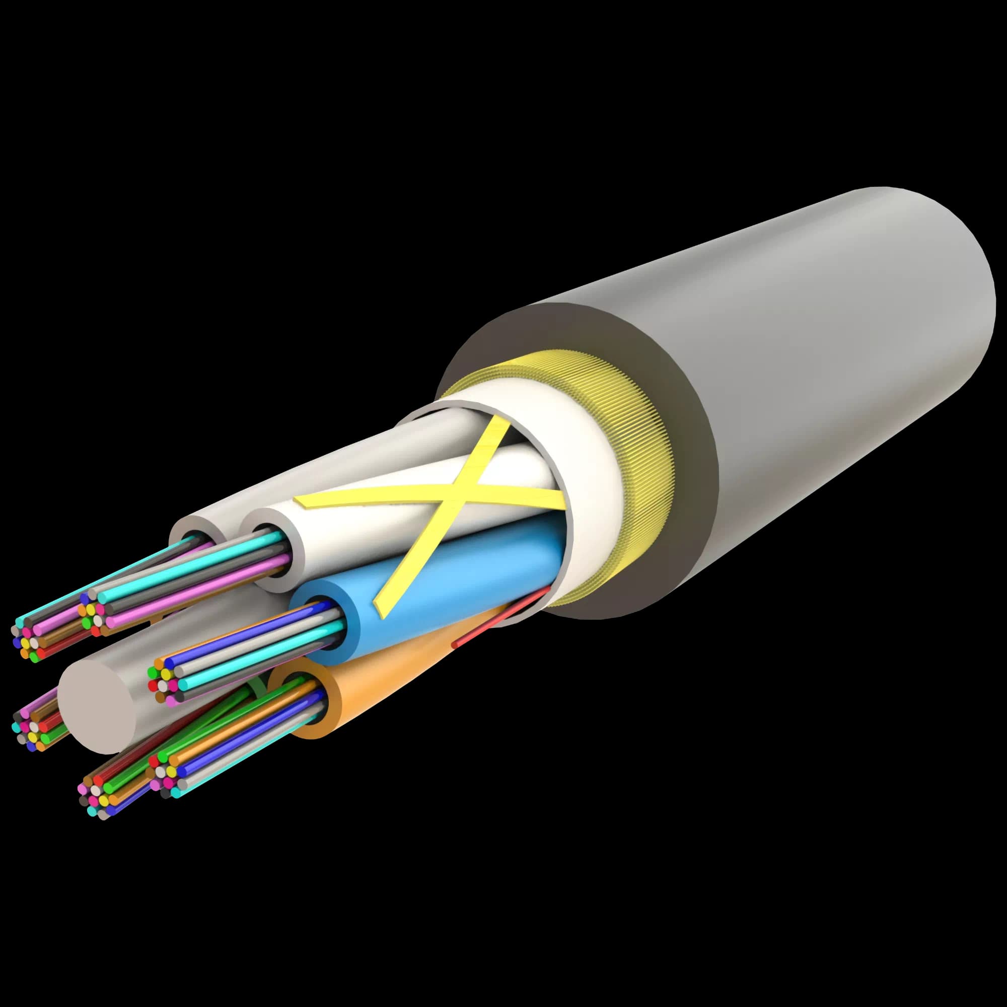 ADSS Gel-Filled Dry Core Non-Armoured Multi Loose Tube Cable 12F to 72F - AT-D1Q(ZN-AY)2Y - 11mm